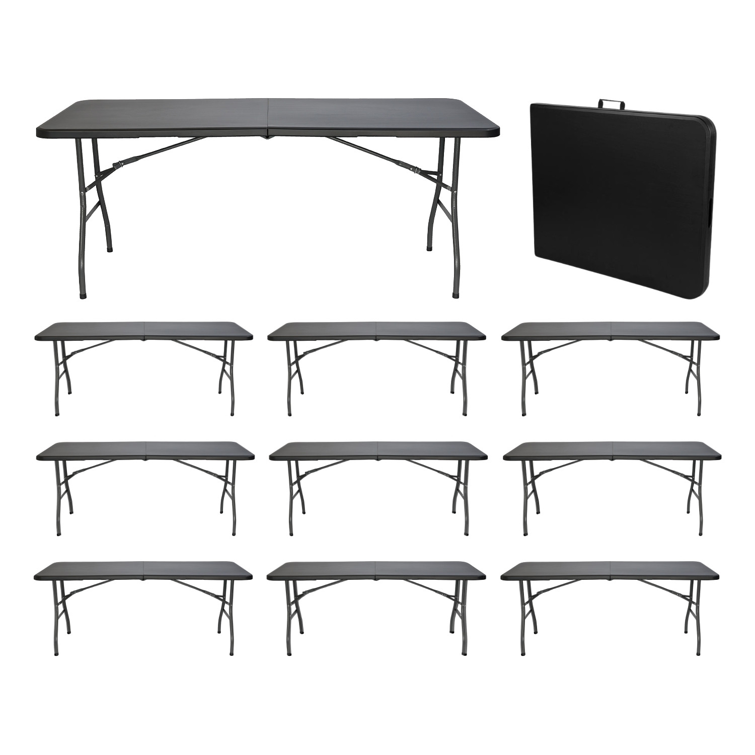 MegaPack 10 Mesas Plegables Rectangulares para Catering 180x74cm Thinia Home Mesas Plegables 1